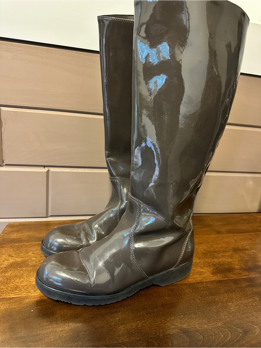 LaCanaddenne Women's Tall Rain Boots in Dark Brown - Classic Waterproof Style